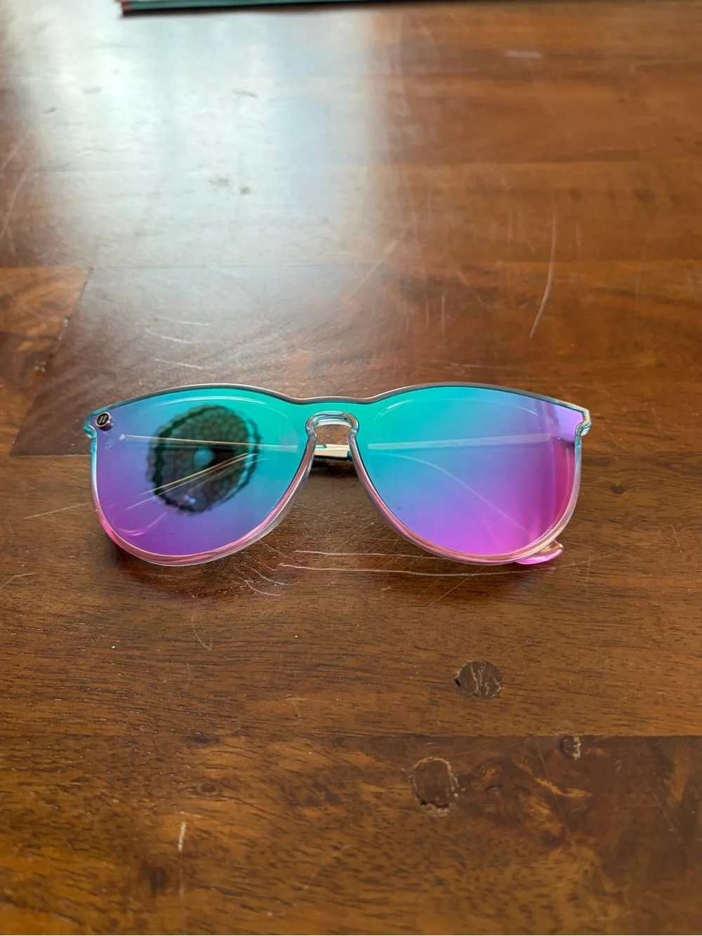 Mirrored Gradient Sunglasses - Blue Pink